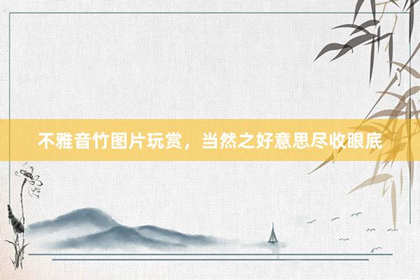 不雅音竹图片玩赏，当然之好意思尽收眼底